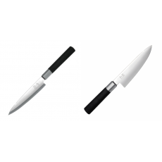 AKCE 1+1 Plátkovací nůž KAI Wasabi Black Yanagiba 155mm + Malý šéfkuchařský nůž KAI Wasabi Black 150mm