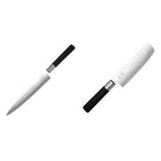 AKCE 1+1 Plátkovací nůž KAI Wasabi Black Yanagiba, 210mm + Wasabi Black Nakiri KAI 165mm