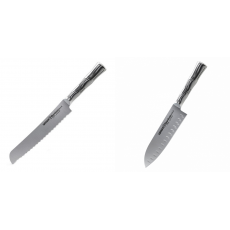 AKCE 1+1 Nůž na chléb Samura Bamboo (SBA-0055), 200 mm + Malý Santoku nůž Samura Bamboo (SBA-0093), 137 mm