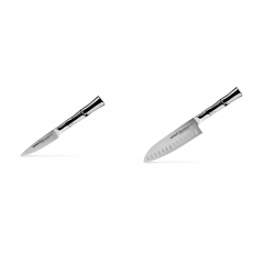 AKCE 1+1 Nůž na ovoce a zeleninu Samura Bamboo (SBA-0010), 80 mm + Santoku nůž Samura Bamboo (SBA-0094), 160 mm