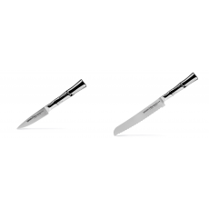 AKCE 1+1 Nůž na ovoce a zeleninu Samura Bamboo (SBA-0010), 80 mm + Nůž na chléb Samura Bamboo (SBA-0055), 200 mm