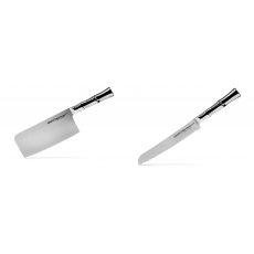 AKCE 1+1 Kuchyňský nůž-sekáček Samura Bamboo (SBA-0040), 180 mm + Nůž na chléb Samura Bamboo (SBA-0055), 200 mm