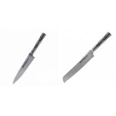 AKCE 1+1 Univerzální nůž Samura Bamboo (SBA-0021), 125 mm + Nůž na chléb Samura Bamboo (SBA-0055), 200 mm