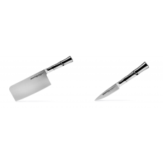 AKCE 1+1 Kuchyňský nůž-sekáček Samura Bamboo (SBA-0040), 180 mm + Nůž na ovoce a zeleninu Samura Bamboo (SBA-0010), 80 mm