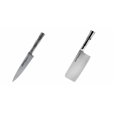 AKCE 1+1 Univerzální nůž Samura Bamboo (SBA-0021), 125 mm + Kuchyňský nůž-sekáček Samura Bamboo (SBA-0040), 180 mm