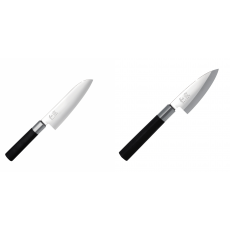 AKCE 1+1 Santoku nůž KAI Wasabi Black (6716S) 165mm + Wasabi Black Deba KAI 105mm