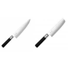 AKCE 1+1 Wasabi Black Nůž šéfkuchaře KAI 200mm + Wasabi Black Nakiri KAI 165mm