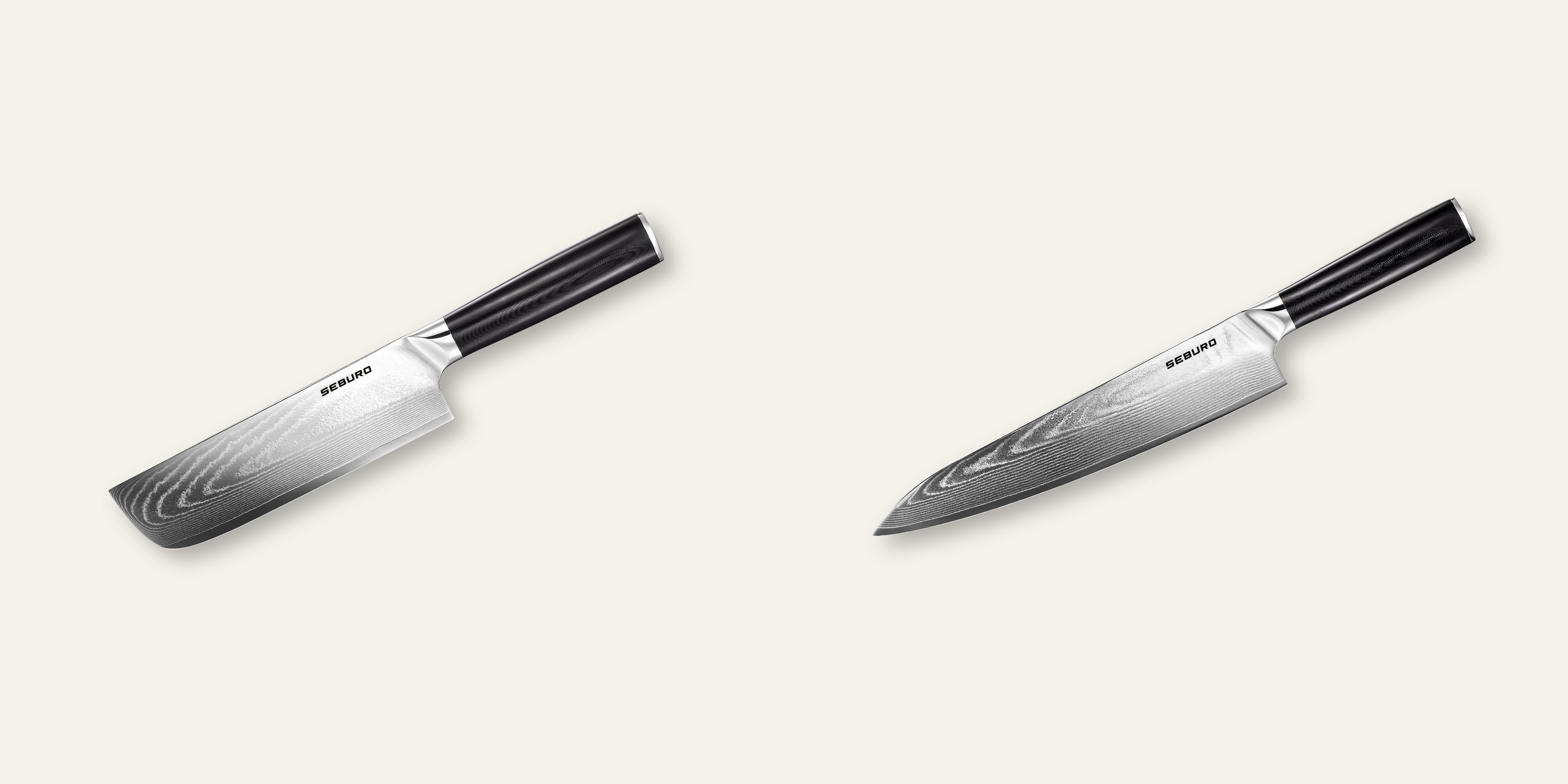 AKCE 1+1 Nakiri nůž Seburo SARADA Damascus 170mm + Šéfkuchařský nůž Seburo SARADA Damascus 250mm