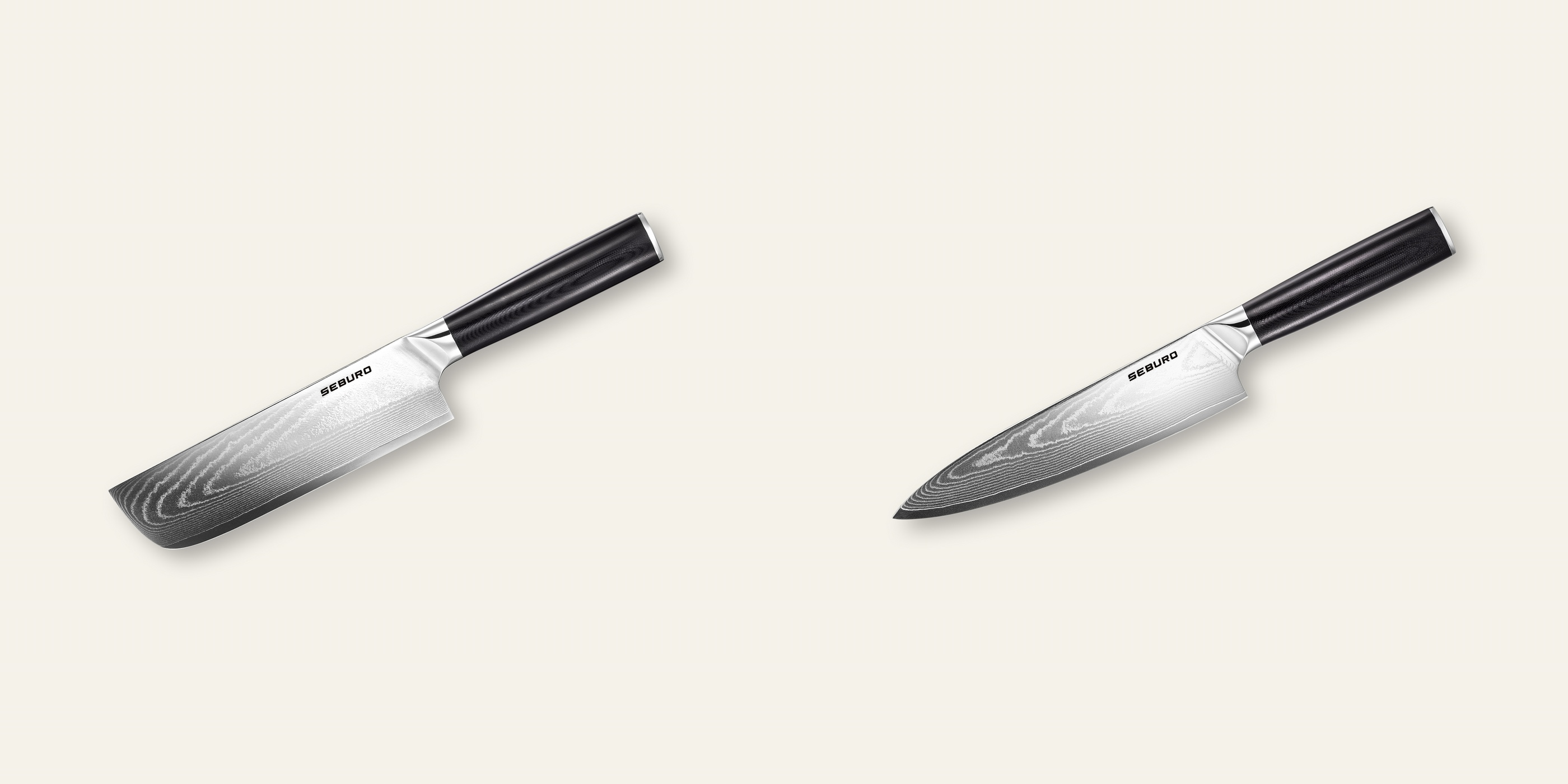 AKCE 1+1 Nakiri nůž Seburo SARADA Damascus 170mm + Šéfkuchařský nůž Seburo SARADA Damascus 200mm