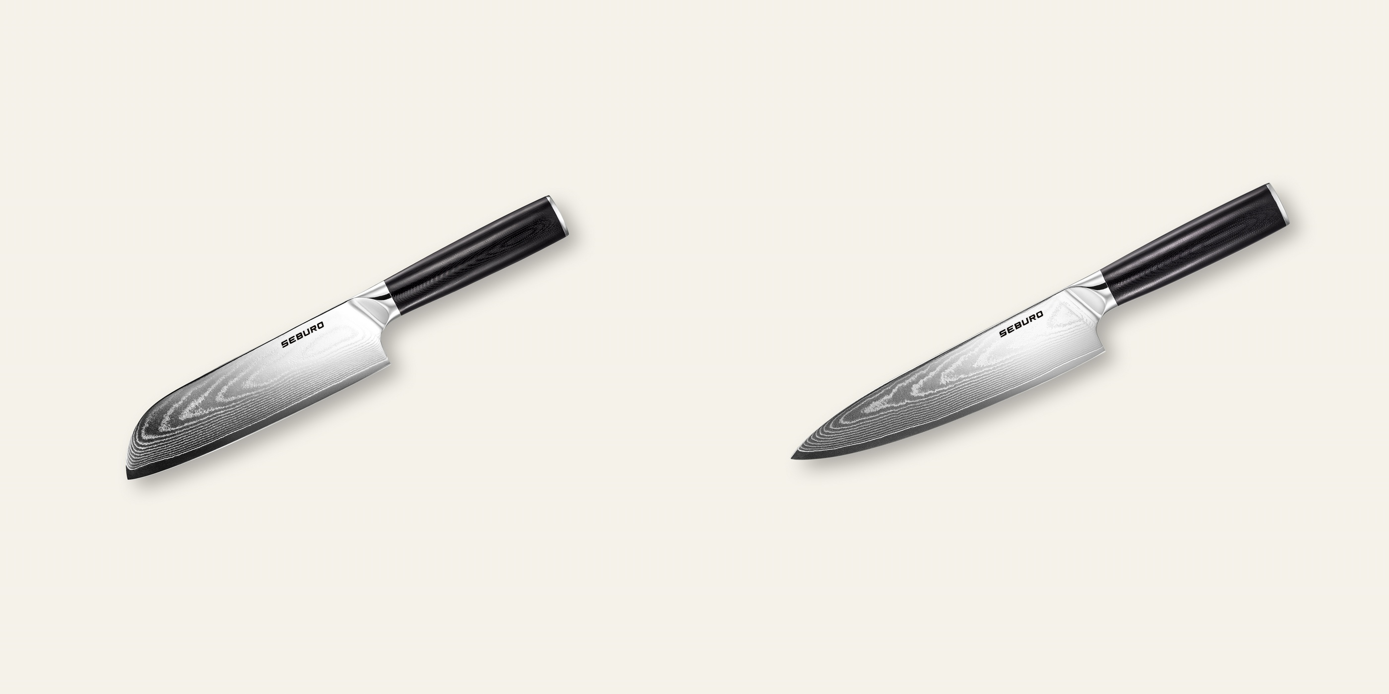 AKCE 1+1 Santoku nůž Seburo SARADA Damascus 175mm + Šéfkuchařský nůž Seburo SARADA Damascus 200mm