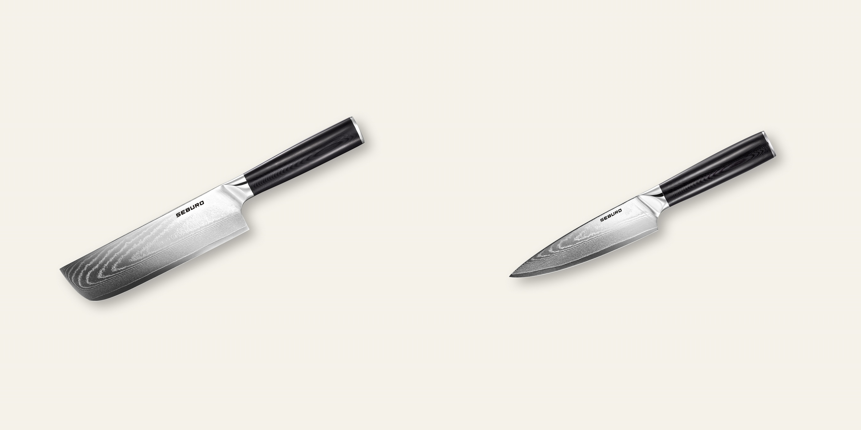 AKCE 1+1 Nakiri nůž Seburo SARADA Damascus 170mm + Šéfkuchařský nůž Seburo SARADA Damascus 150mm