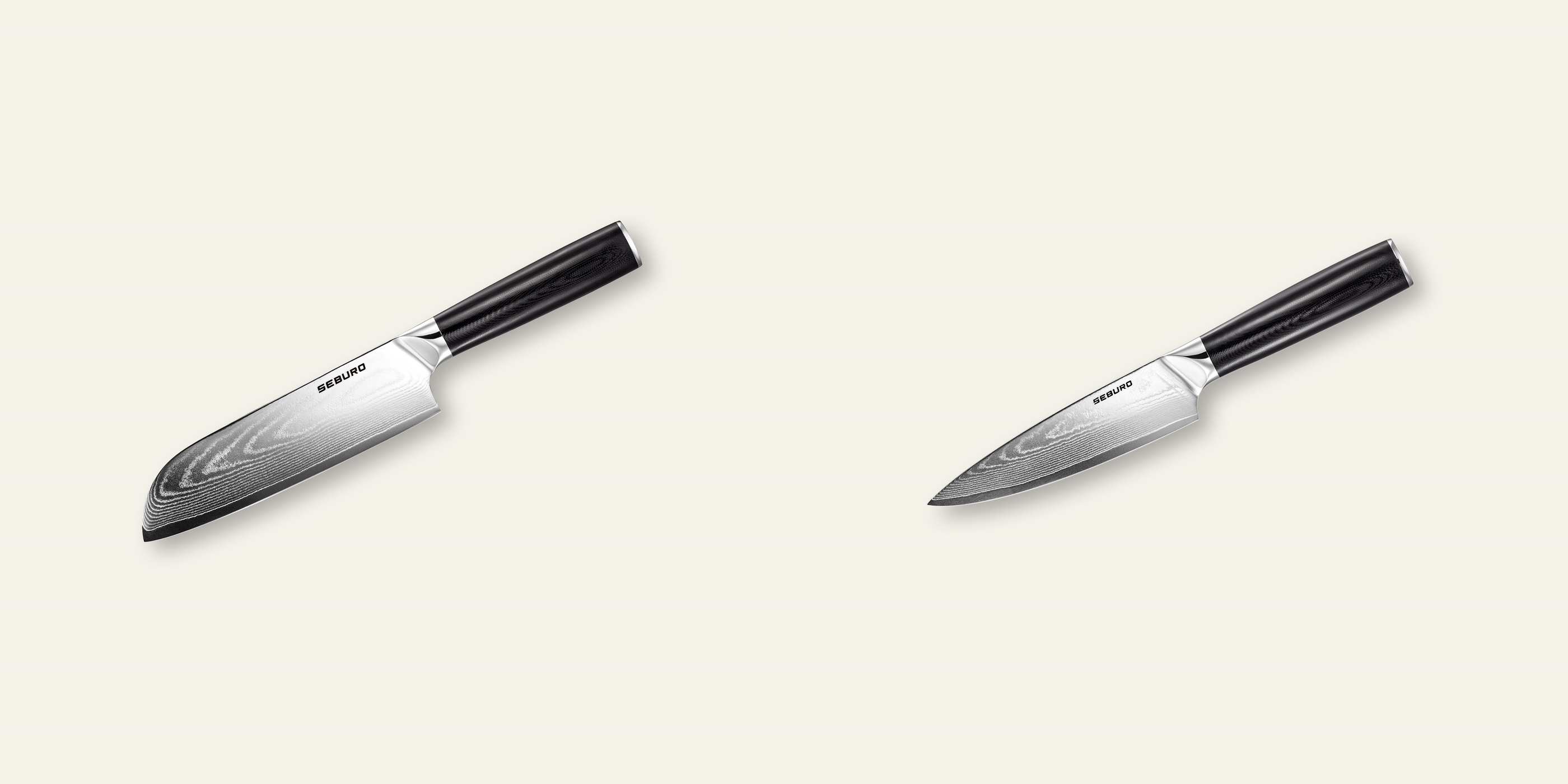 AKCE 1+1 Santoku nůž Seburo SARADA Damascus 175mm + Šéfkuchařský nůž Seburo SARADA Damascus 150mm