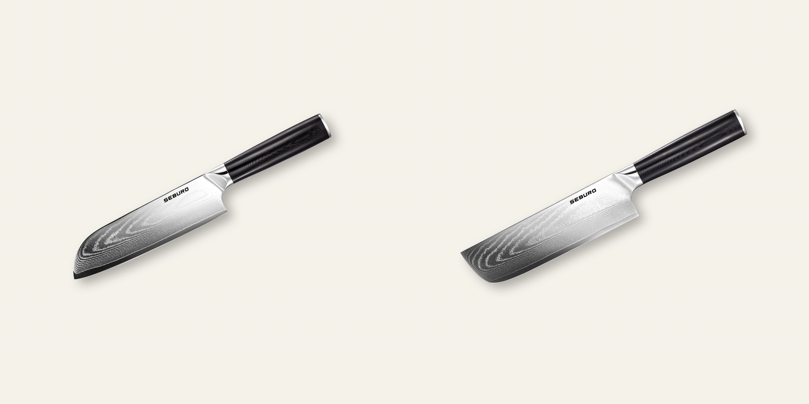 AKCE 1+1 Santoku nůž Seburo SARADA Damascus 175mm + Nakiri nůž Seburo SARADA Damascus 170mm