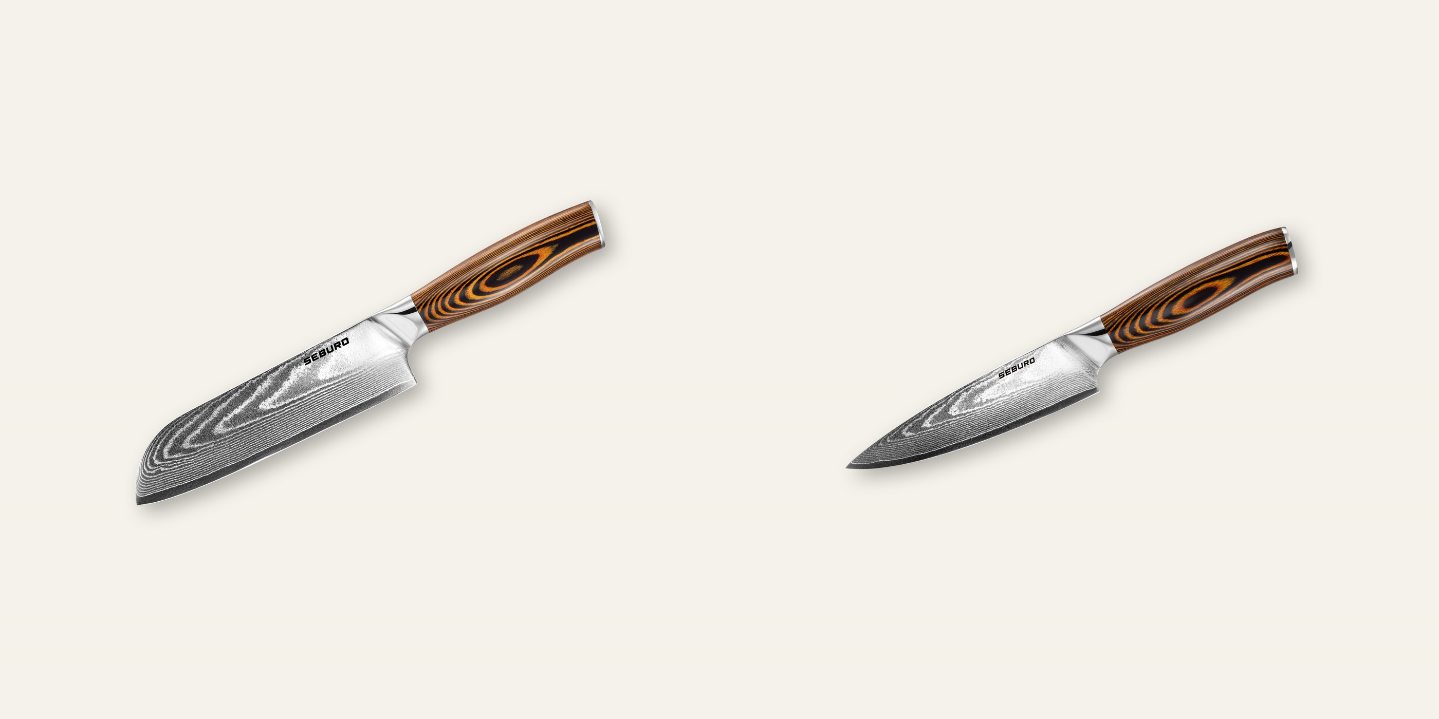 AKCE 1+1 Santoku nůž Seburo SUBAJA Damascus 175mm + Šéfkuchařský nůž Seburo SUBAJA Damascus 150mm