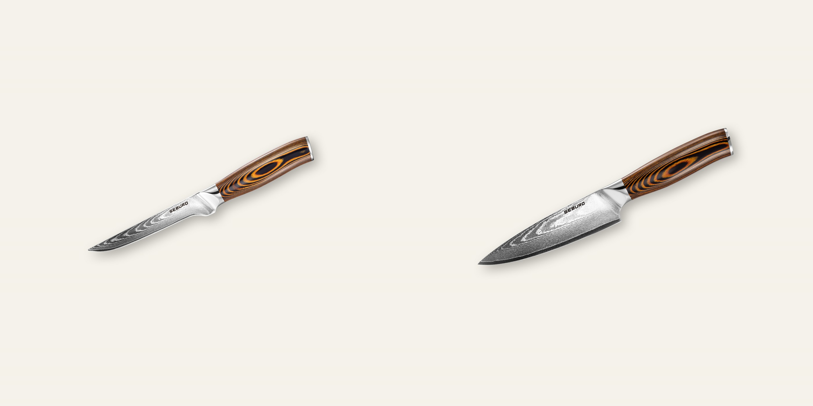 AKCE 1+1 Vykosťovací nůž Seburo SUBAJA Damascus 150mm + Šéfkuchařský nůž Seburo SUBAJA Damascus 150mm