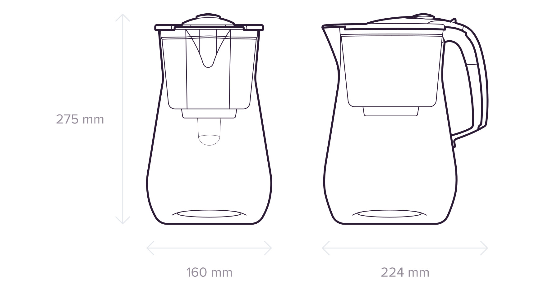 Rozměry konvice Aquaphor Provance