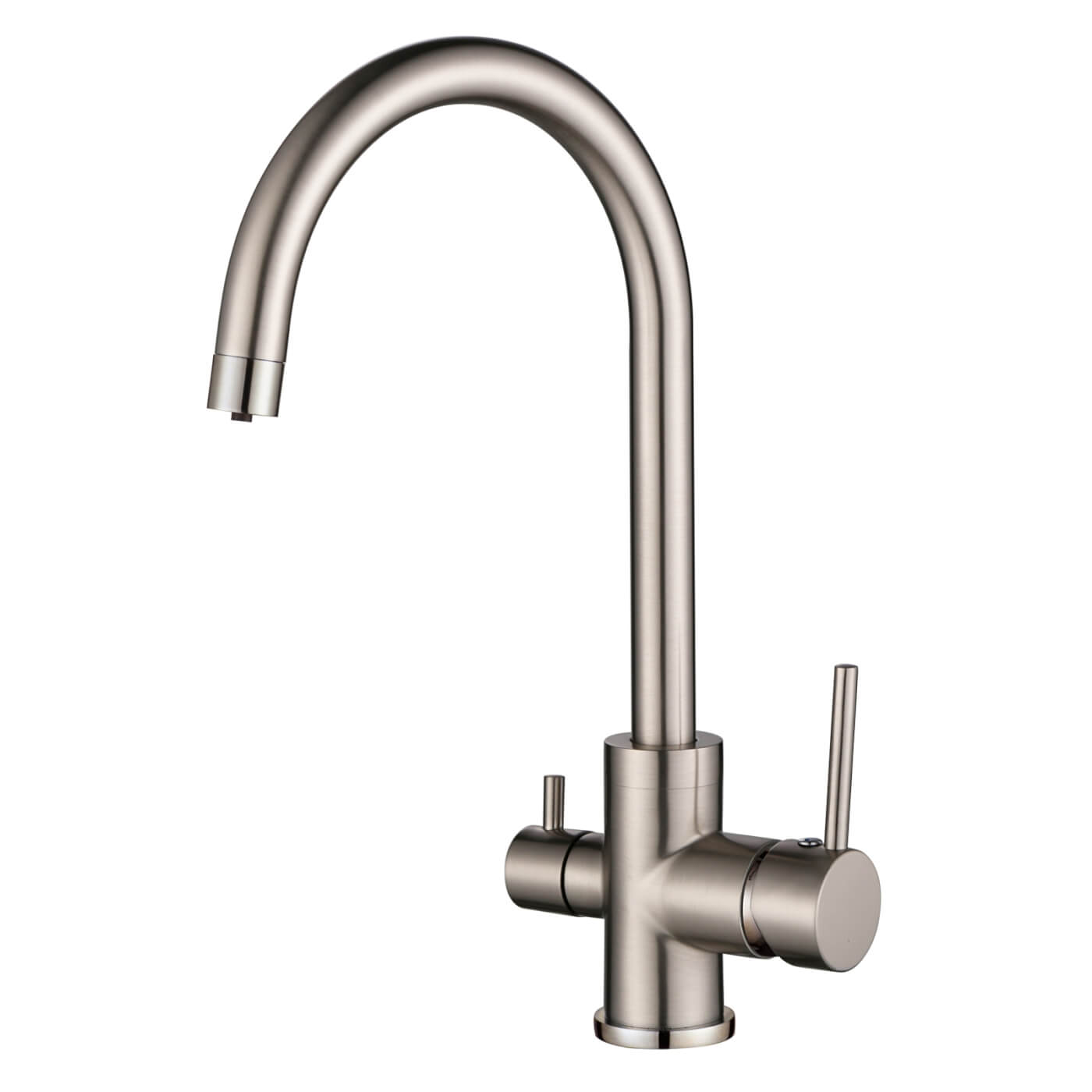 Trojcestná dřezová vodovodní baterie Aquasanita Sabiaduo 2963-002 (broušený nikl)