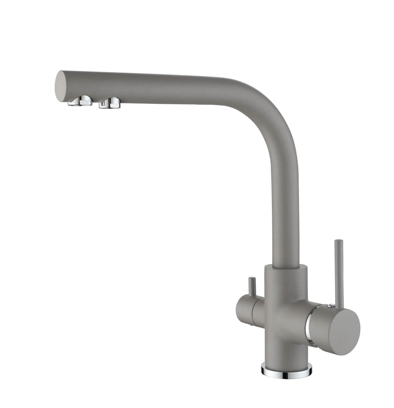 Trojcestná dřezová vodovodní baterie Aquasanita Akvaduo 2663Long-220 (Argent, Hrubý beton)