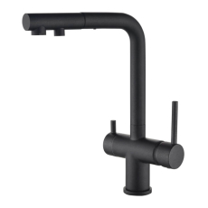 Trojcestná dřezová baterie s vytahovací koncovkou Helika Akvaduo PLUS 2683-601 (black metallic)