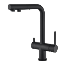 Trojcestná dřezová baterie s vytahovací koncovkou Helika Akvaduo PLUS 2683-MB (matná černá)