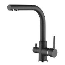 Trojcestná dřezová vodovodní baterie Aquasanita Akvaduo 2663 Long-222 (Graphite)